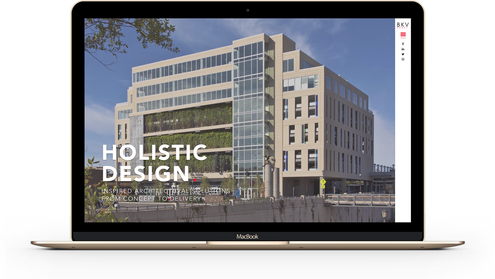 BKV Group website displayed on a laptop.